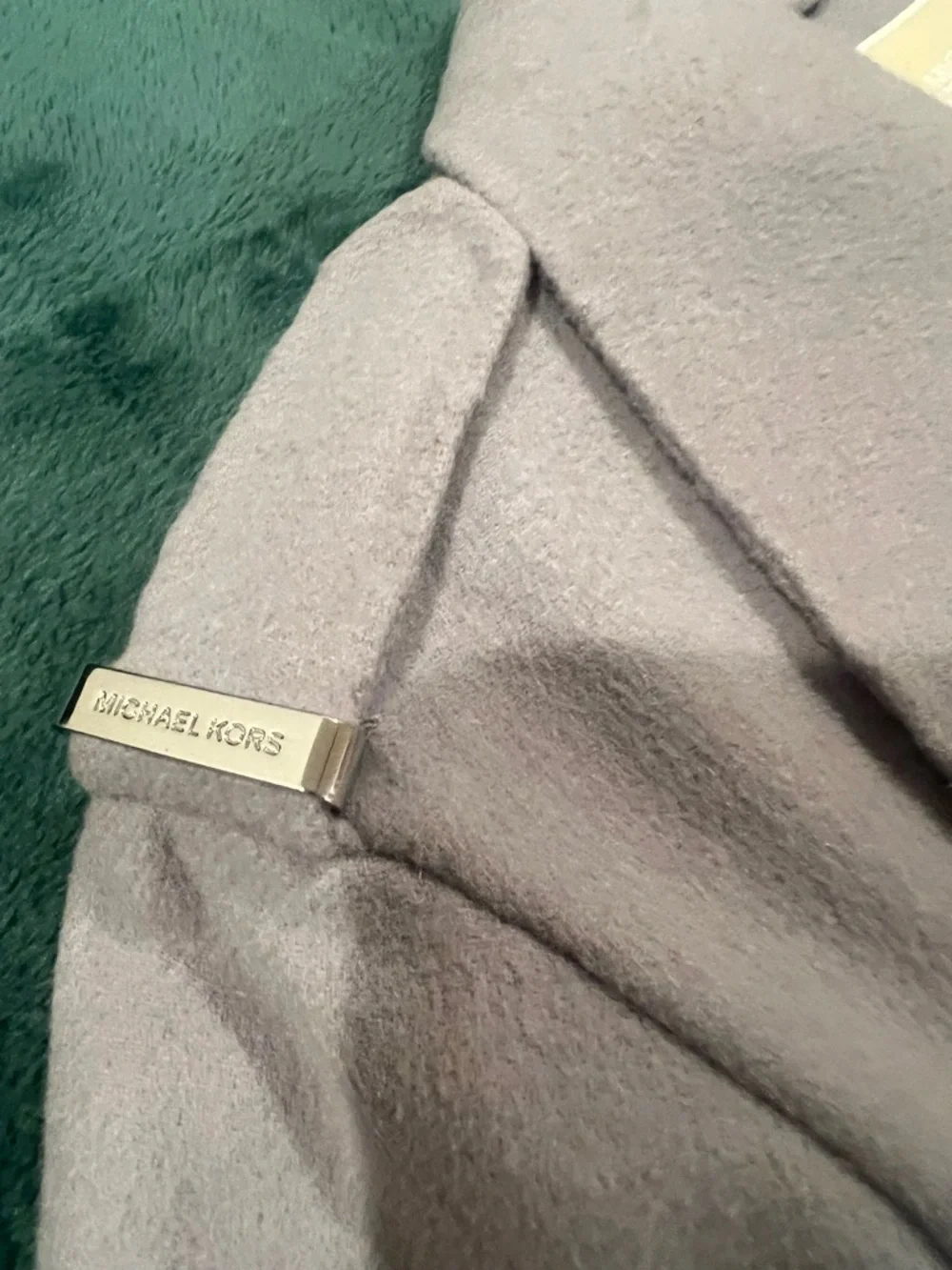 Michael Kors Wool Blend Coat NWT L Lavender Gray Long Trench Coat